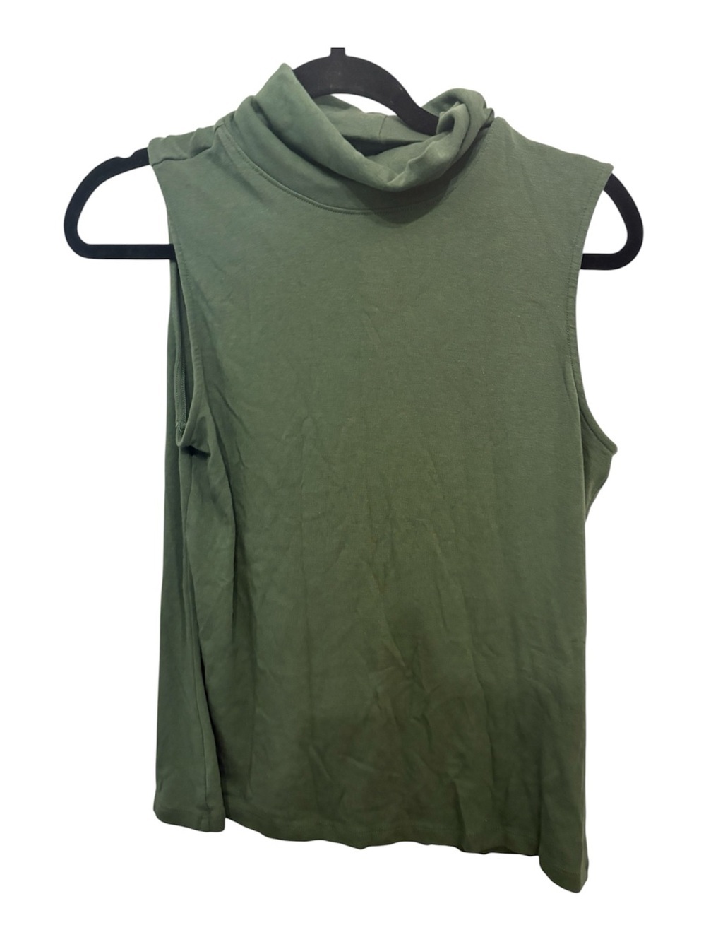 Christian Siriano Olive Green Sleeveless Turtleneck Tank